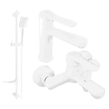 Mexen Sabre DF62 bath set, white - 72103DF62-20