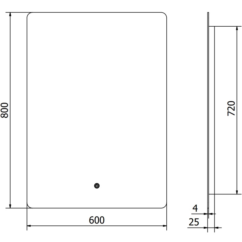 Mexen Sun miroir de salle de bains rétroéclairé 60 x 80 cm, LED 6000K, antibuée - 9807-060-080-611-00