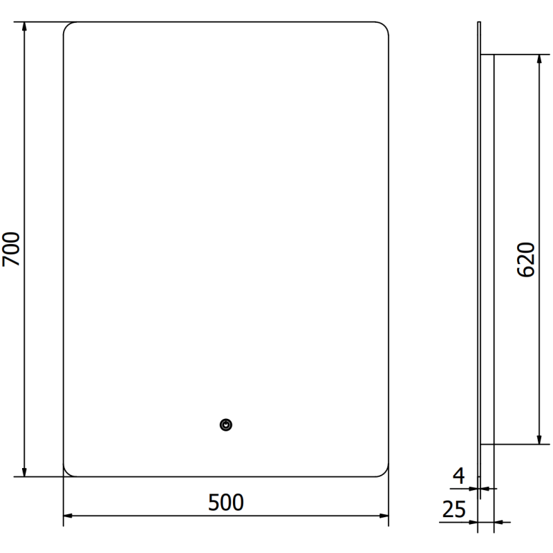 Mexen Sun beleuchteter Badezimmer-Spiegel 50 x 70 cm, LED 6000K, Antibeschlag - 9807-050-070-611-00