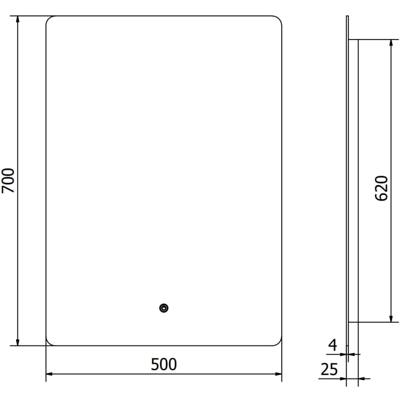 Mexen Sun osvijetljeno kupaonsko ogledalo 50 x 70 cm, LED 6000K, protiv zamagljivanja - 9807-050-070-611-00