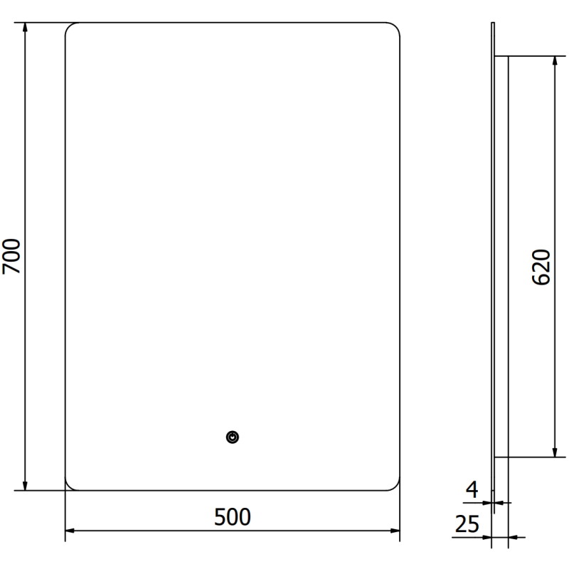 Mexen Sun verlicht badkamer spiegel 50 x 70 cm, LED 6000K, anti-condens - 9807-050-070-611-00