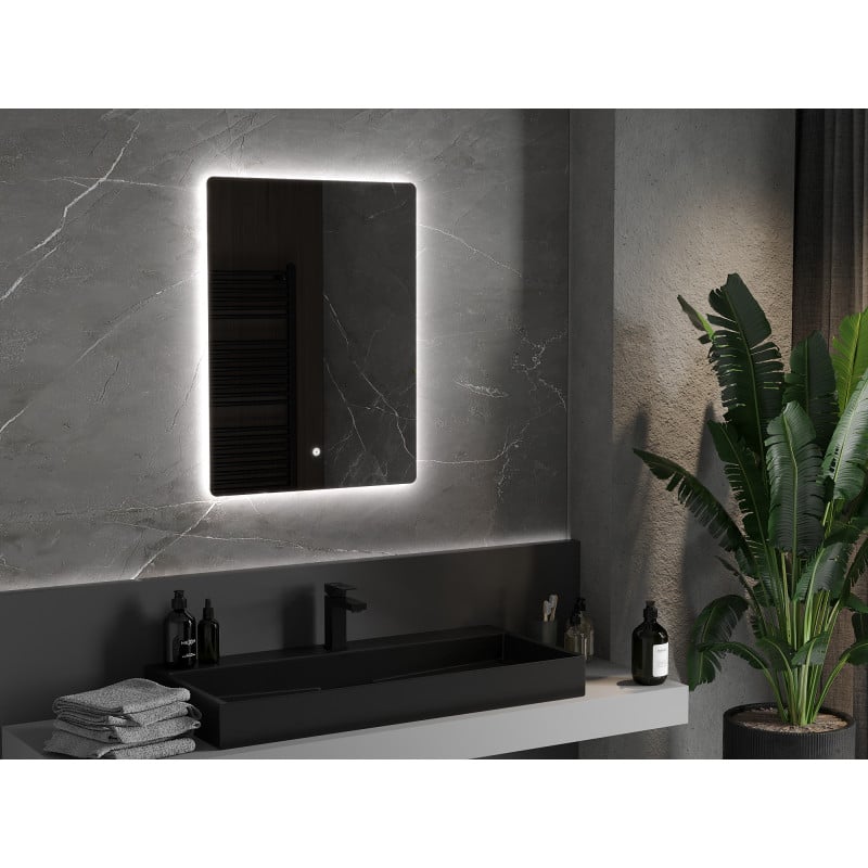Mexen Sun beleuchteter Badezimmerspiegel 60 x 80 cm, LED 6000K, Antibeschlag - 9807-060-080-611-00