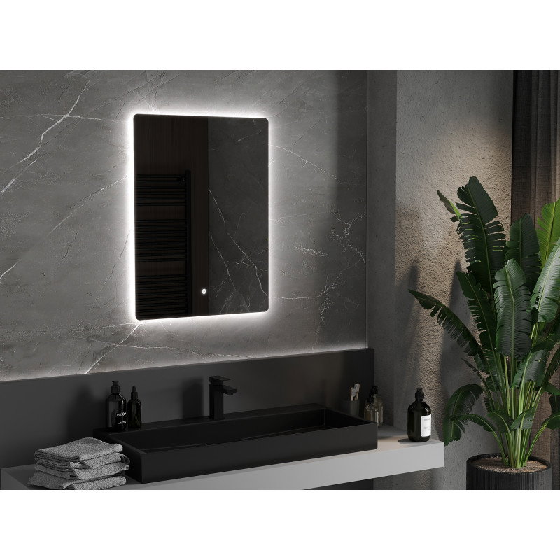 Mexen Sun beliicht Buedzëmmer Spigel 60 x 80 cm, LED 6000K, anti-Fogascher - 9807-060-080-611-00