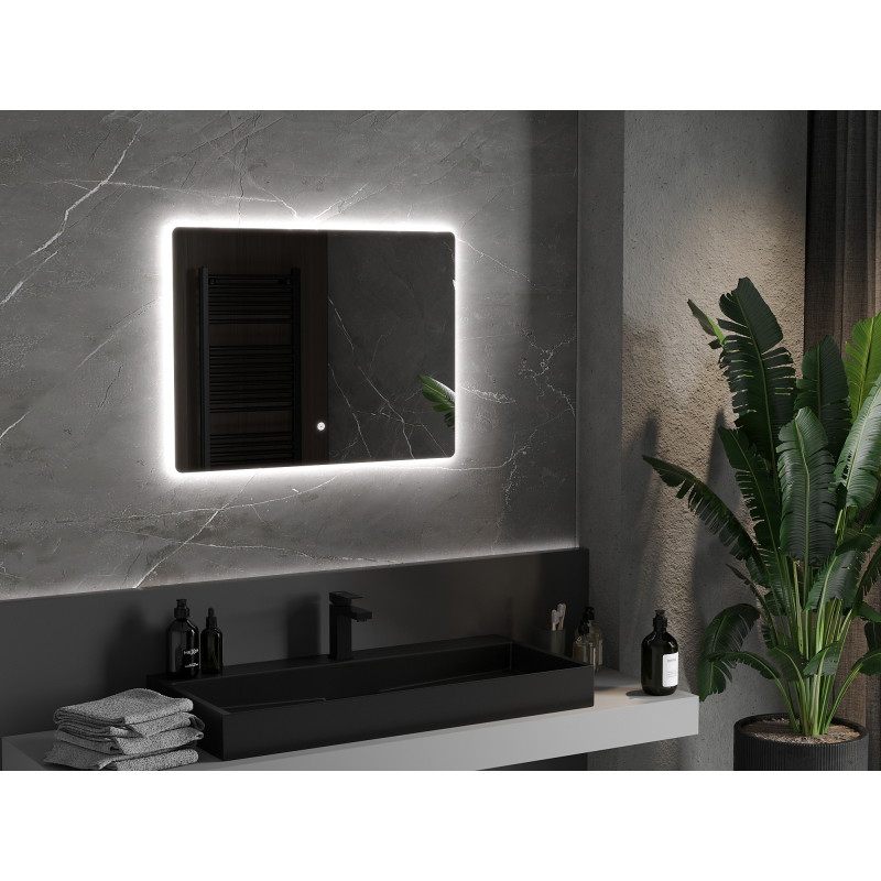 Mexen Sun espejo de baño iluminado 80 x 60 cm, LED 6000K, antivaho - 9807-080-060-611-00