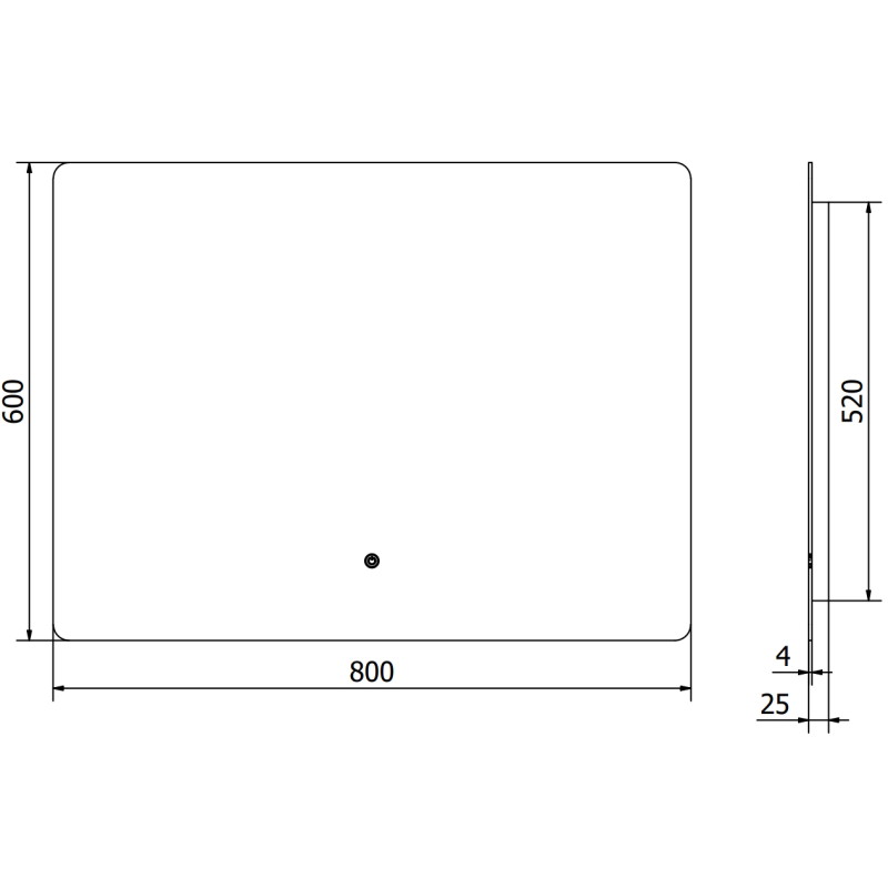 Mexen Sun miroir de salle de bains éclairé 80 x 60 cm, LED 6000K, antibuée - 9807-080-060-611-00