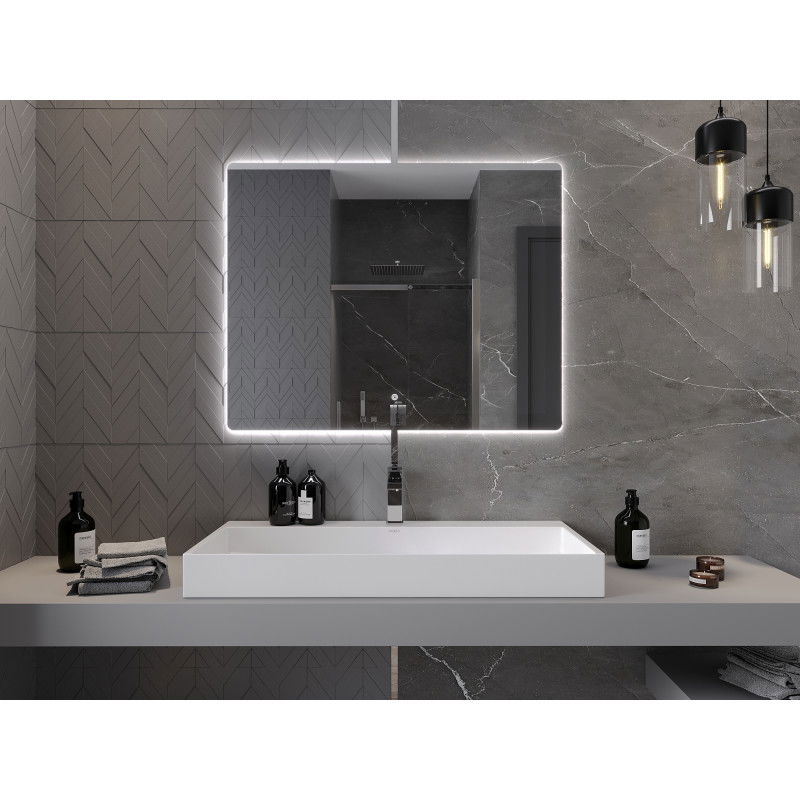 Mexen Sun LED-bakgrundsbelyst badrumsspegel 100 x 80 cm, LED 6000K, imfri - 9807-100-080-611-00
