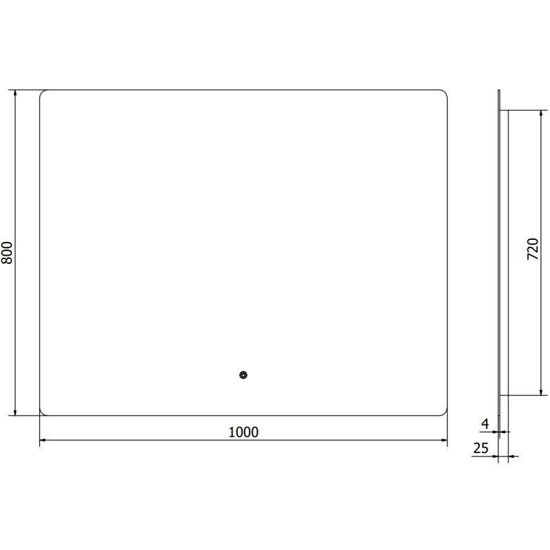 Mexen Sun espejo de baño iluminado 100 x 80 cm, LED 6000K, antivaho - 9807-100-080-611-00