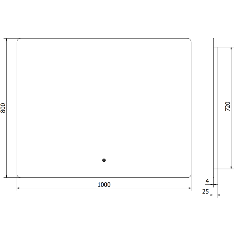 Mexen Sun kylpyhuoneen peili valaistuksella 100 x 80 cm, LED 6000K, huurtumisen esto - 9807-100-080-611-00