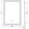 Mexen Taco miroir de salle de bain rétroéclairé 50 x 70 cm, LED 6000K, anti-buée - 9805-050-070-611-00