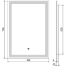Mexen Taco valgustusega vannitoa peegel 50 x 70 cm, LED 6000K, auruvastane - 9805-050-070-611-00