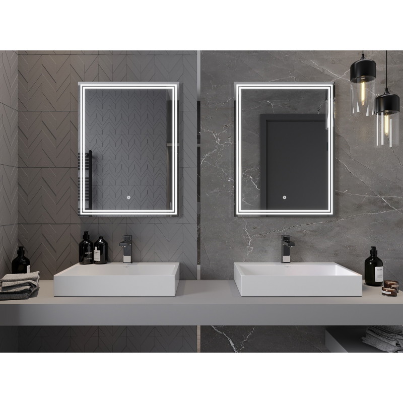 Mexen Taco espejo de baño iluminado 60 x 80 cm, LED 6000K, antivaho - 9805-060-080-611-00