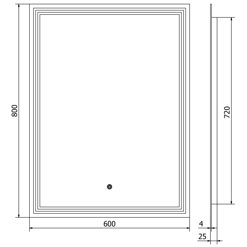 Mexen Taco specchio da bagno retroilluminato 60 x 80 cm, LED 6000K, antiappannamento - 9805-060-080-611-00