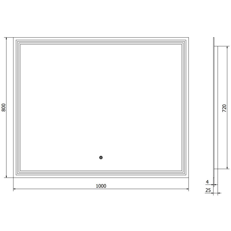 Mexen Taco Liicht ënnert Buedzëmmer Spigel 100 x 80 cm, LED 6000K, Anti-Para - 9805-100-080-611-00