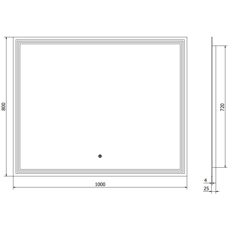 Mexen Taco miroir de salle de bain éclairé 100 x 80 cm, LED 6000K, anti-buée - 9805-100-080-611-00
