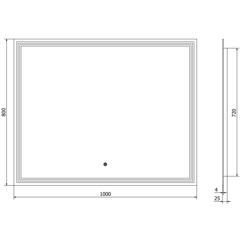 Mexen Taco peili kylpyhuoneeseen valaistuksella 100 x 80 cm, LED 6000K, huurteenesto - 9805-100-080-611-00