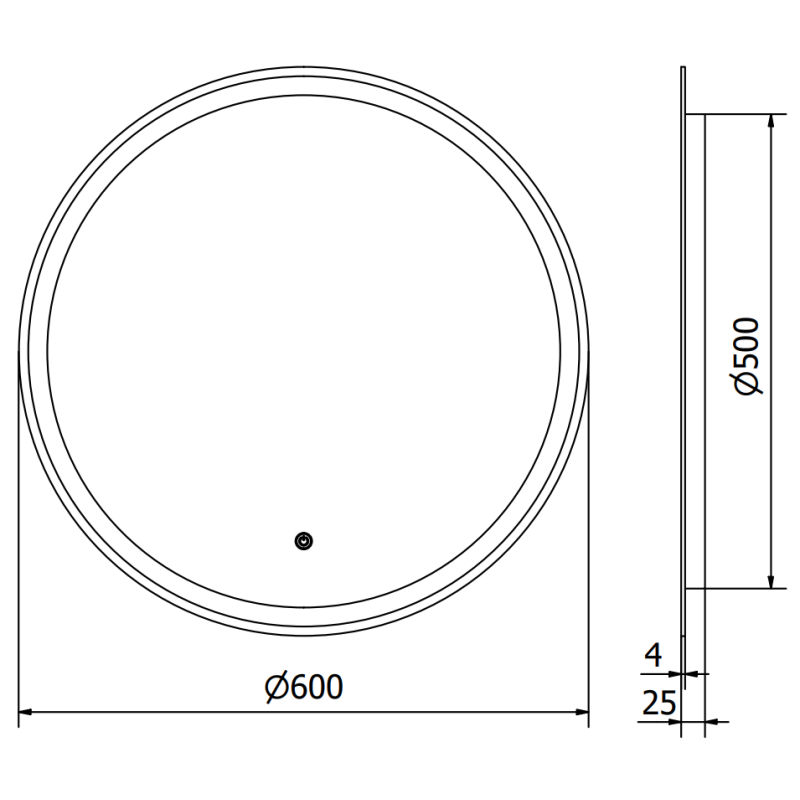 Mexen Gobi verlichte badkamerspiegel, rond 60 cm, LED 6000K, antivries - 9801-060-060-611-00