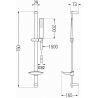 Mexen Sabre DB72 douchegarnituur, chroom - 72104DB72-00