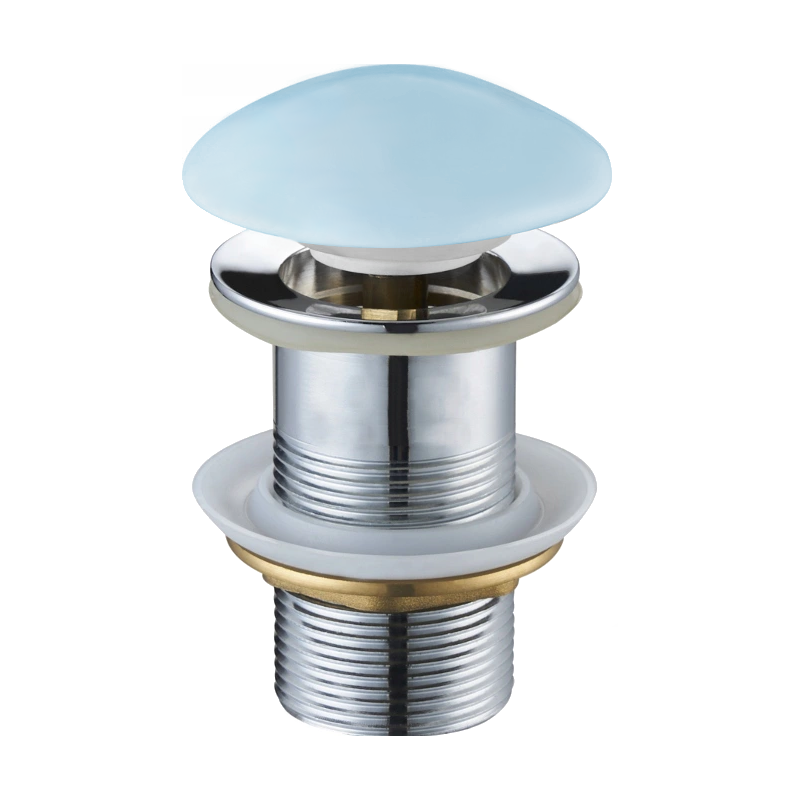 Mexen rund klick-klack plugg, blå keramikmatt - 79910-49