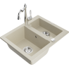 Mexen Carlos lavello in granito 1,5 vasche con rubinetto da cucina Carla, beige - 6518-69-670700-00