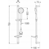 Mexen Sabre DB74 dušikomplekt, kroom - 72104DB74-00