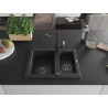 Mexen Carlos granit gootsteen 1,5-kamers met keukenmengkraan Carla, zwart - 6518-77-670700-70-B