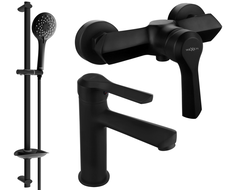 Mexen Sabre DB74 shower set, black - 72104DB74-70