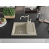 Mexen Enzo 1-bowl granite sink with drainer and kitchen faucet Carla, beige - 6506-69-670700-69