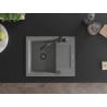 Mexen Enzo fregadero de granito 1-cuenco con escurridor y grifo de cocina Carla, gris - 6506-71-670700-70-B