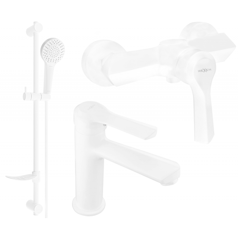 Ensemble de douche Mexen Sabre DF05, blanc - 72104DF05-20