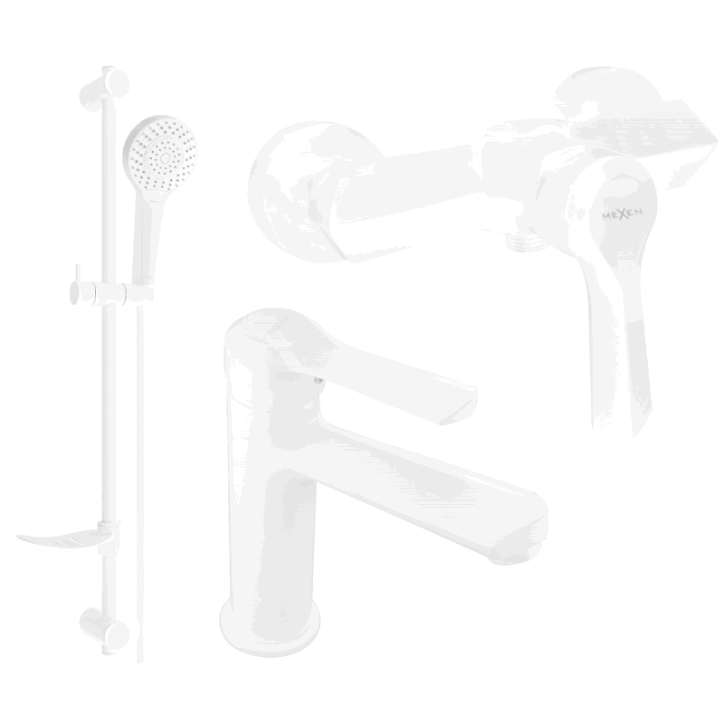 Mexen Sabre DF05 shower set, white - 72104DF05-20