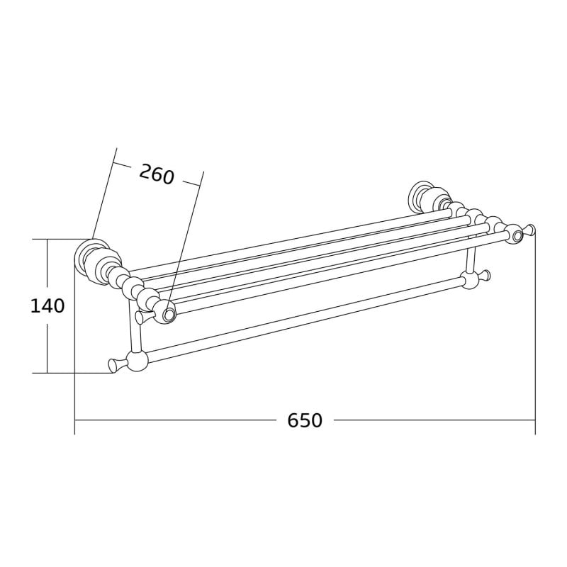 Mexen Estela towel shelf, gold - 7011520-50