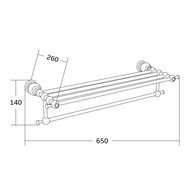 Mexen Estela Handduchregal, schwaarz - 7011520-70