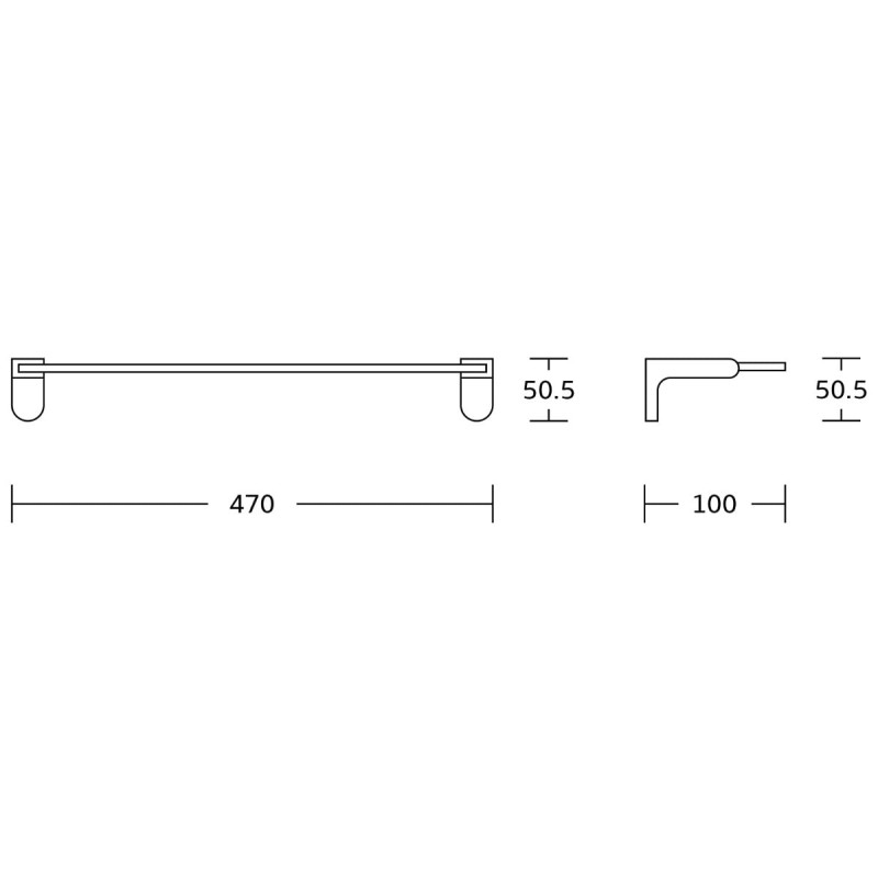Mexen Lea hangende glazen plank, zwart - 7026037-70