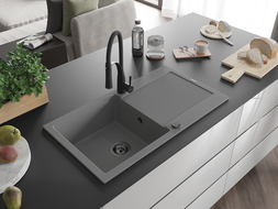 Mexen Leo Granit-Spullsteen mat 1-Kummer mat Ofloss an Kichekraan Aster, gro - 6501-71-73450-70-B