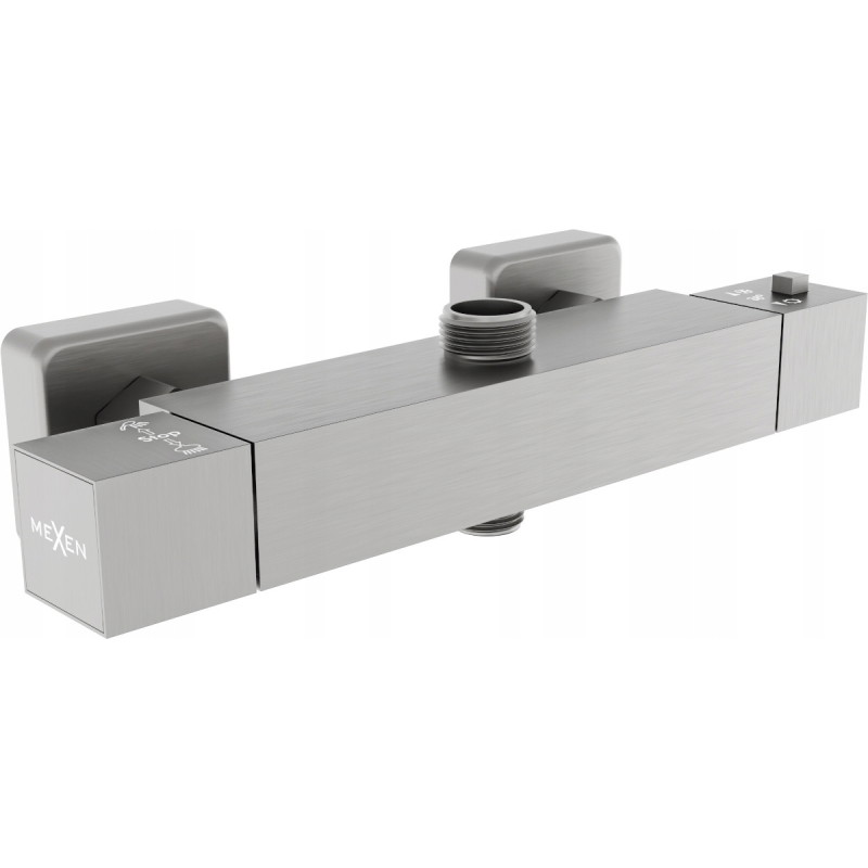 Mexen Cube termostatisk duschblandare, gun gray borstad - 77250-66