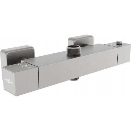 Mexen Cube grifo de ducha termostático, gris pistola cepillado - 77250-66