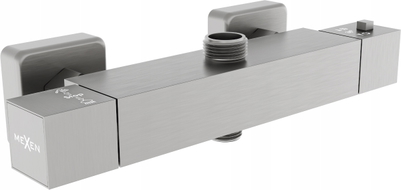 Mexen Cube rubinetto termostatico per doccia, grigio canna spazzolato - 77250-66