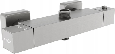 Mexen Cube thermostatische Duscharmatur, gebürstetes Gun Gray - 77250-66