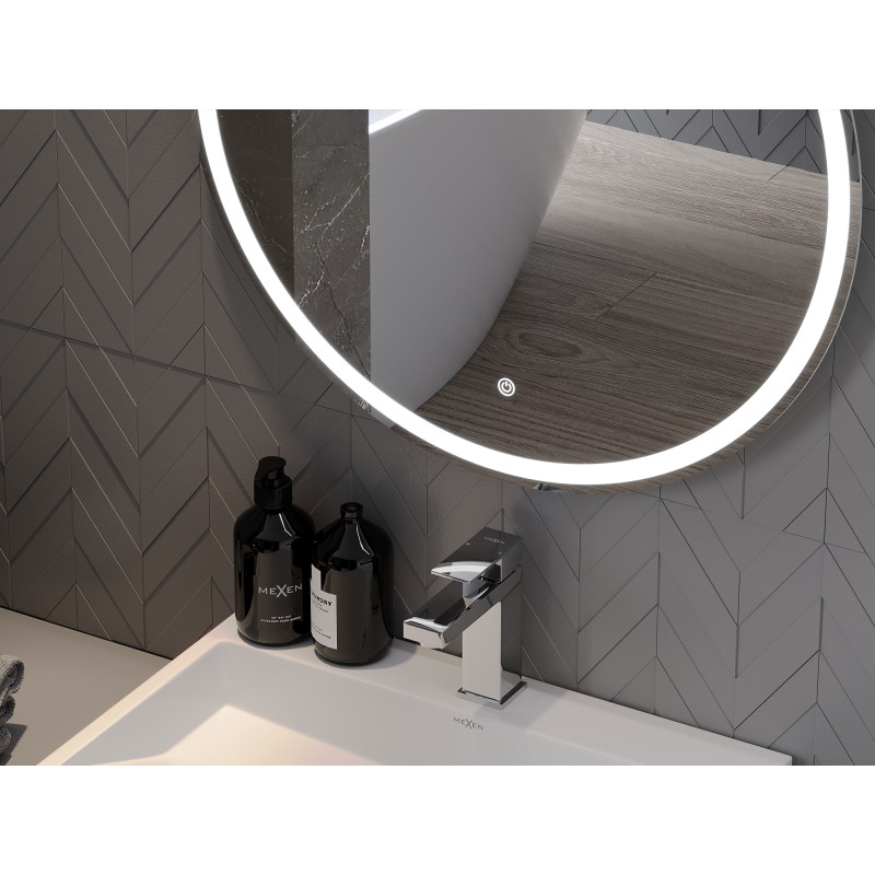 Mexen Gobi lustro łazienkowe podświetlane, okrągłe 80 cm, LED 6000K, antypara - 9801-080-080-611-00
