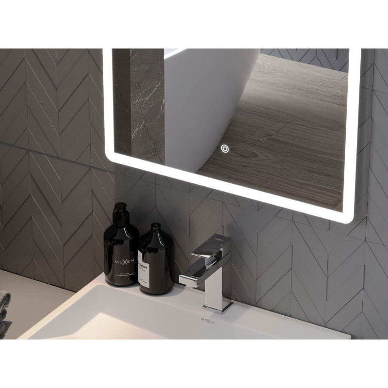 Mexen Navia osvetljeno kopalniško ogledalo 50 x 70 cm, LED 6000K, proti meglenju - 9803-050-070-611-00