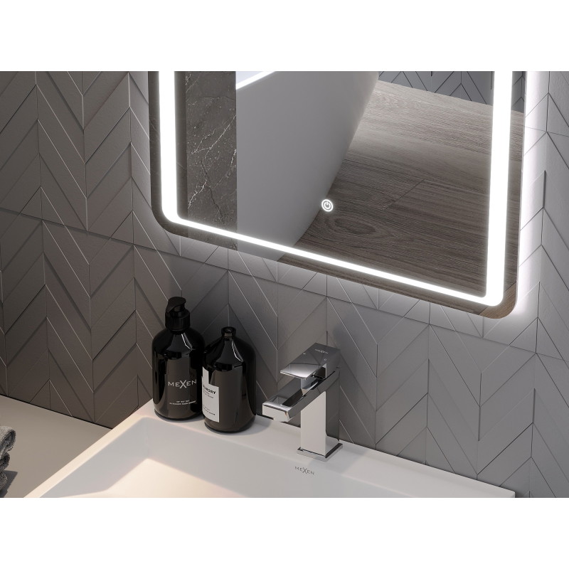 Mexen Zusa espejo de baño retroiluminado 50 x 70 cm, LED 6000K, antivaho - 9808-050-070-611-00