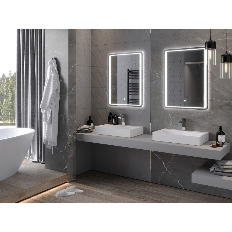 Mexen Zusa miroir de salle de bain rétro-éclairé 60 x 80 cm, LED 6000K, anti-buée - 9808-060-080-611-00