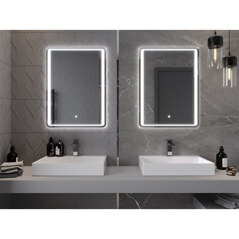 Mexen Zusa espejo de baño iluminado 60 x 80 cm, LED 6000K, antivaho - 9808-060-080-611-00