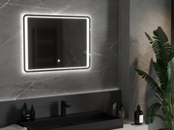 Mexen Zusa LED-valgustusega vannitoa peegel 80 x 60 cm, LED 6000K, uduvastane - 9808-080-060-611-00