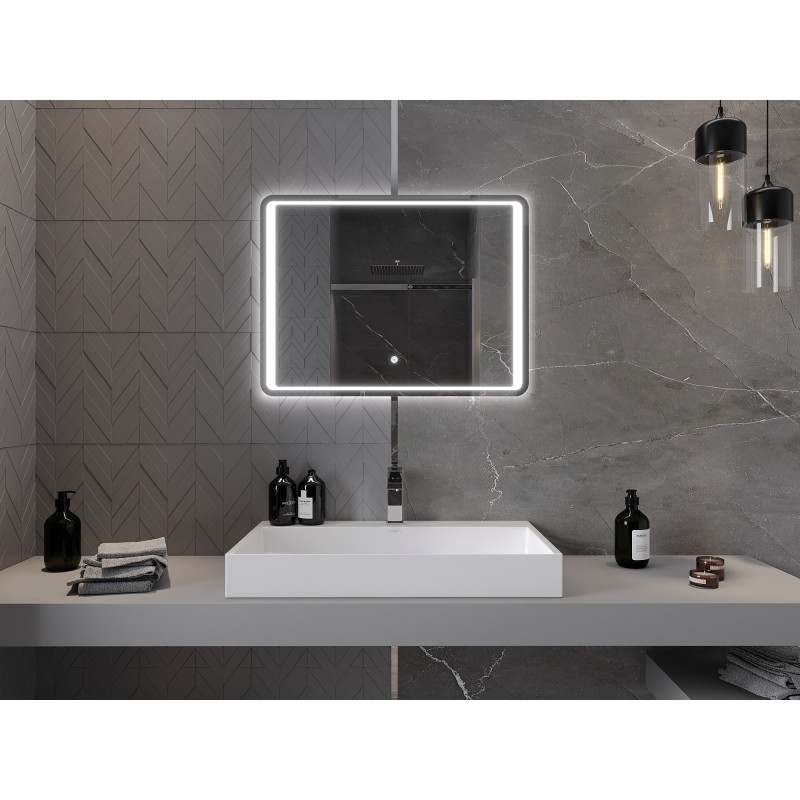 Mexen Zusa espejo de baño iluminado 80 x 60 cm, LED 6000K, antivaho - 9808-080-060-611-00