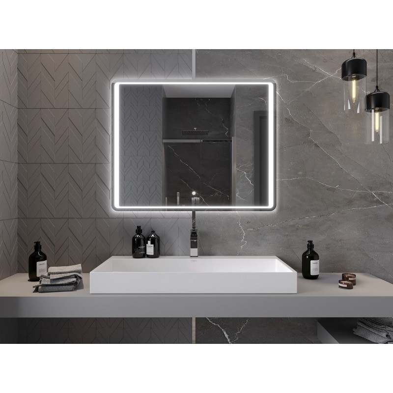 Mexen Zusa miroir de salle de bain rétroéclairé 100 x 80 cm, LED 6000K, antibuée - 9808-100-080-611-00