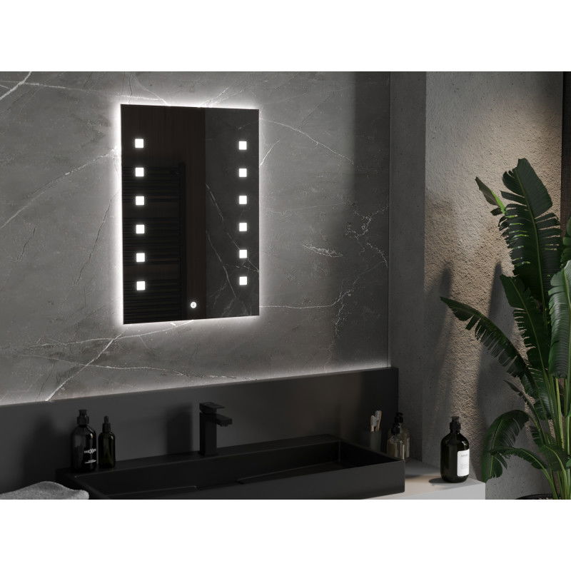 Mexen Ner specchio da bagno retroilluminato 50 x 70 cm, LED 6000K, antinebbia - 9809-050-070-611-00