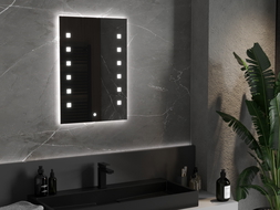 Mexen Ner beleuchteter Badezimmerspiegel 50 x 70 cm, LED 6000K, Antibeschlag - 9809-050-070-611-00