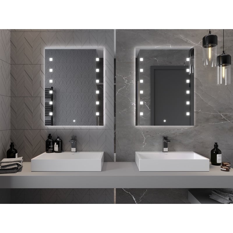 Mexen Ner specchio da bagno retroilluminato 60 x 80 cm, LED 6000K, antiappannamento - 9809-060-080-611-00