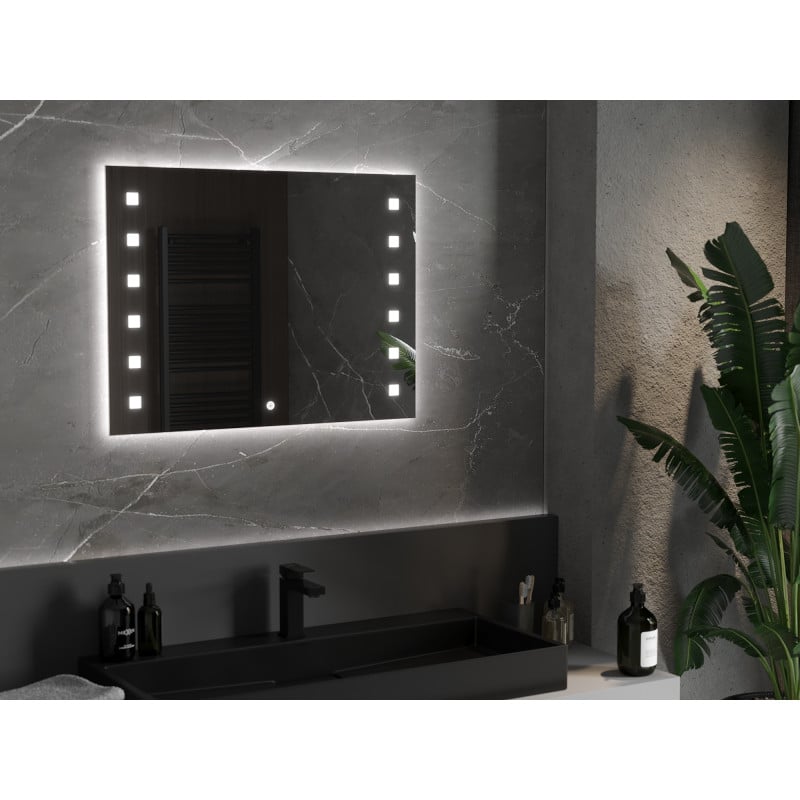 Mexen Ner miroir de salle de bain éclairé 80 x 60 cm, LED 6000K, antibuée - 9809-080-060-611-00